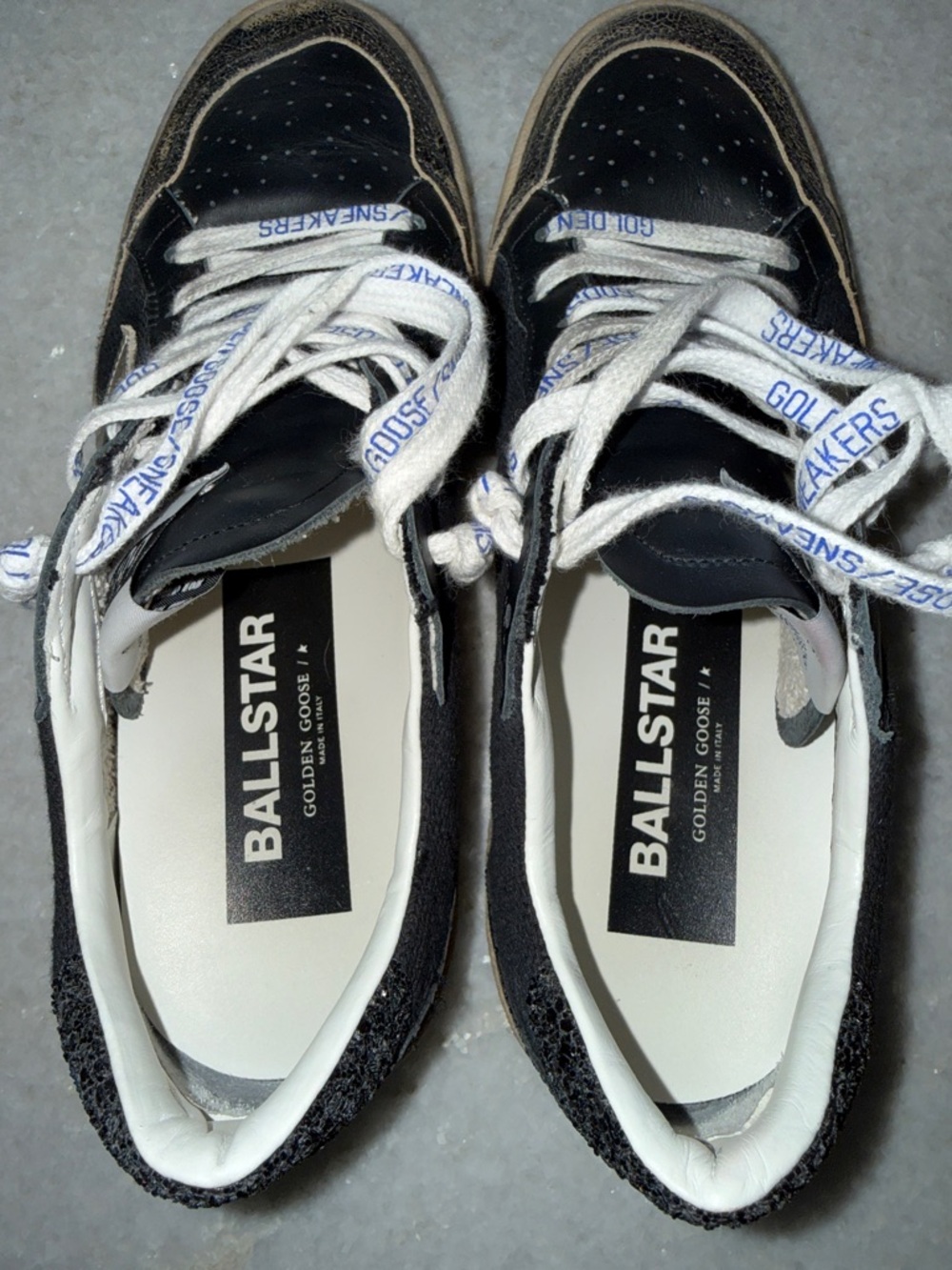 LIKE NEW Golden Goose Black Sneakers with Gold Star and Pink Script - Picture 6 of 8